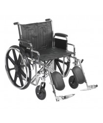Wheelchair McKesson Dual Axle Desk Length Arm Removable Padded Arm Style Composite Wheel Black Upholstery 22 Inch Seat Width 450 lbs. Weight Capacity